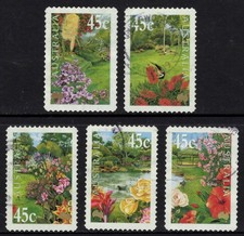 AUSTRALIA 2000  GARDENS SET OF (5)  VFU (S.A) STAMPS FOR $1.00??