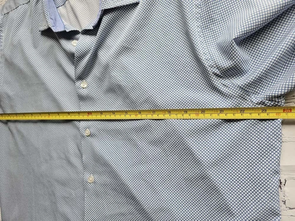 Camisa de vestir Report Collection X4 Performance elástica para hombre XL 17 34/35 Blue Geom Foto 4 de 4