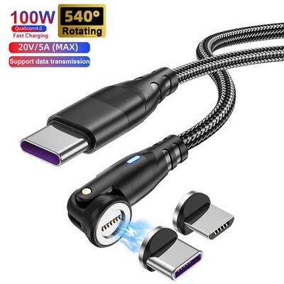 Magnetisches PD 100W Typ C auf Typ C 5A Schnellladekabel Micro USB C Datenkabel