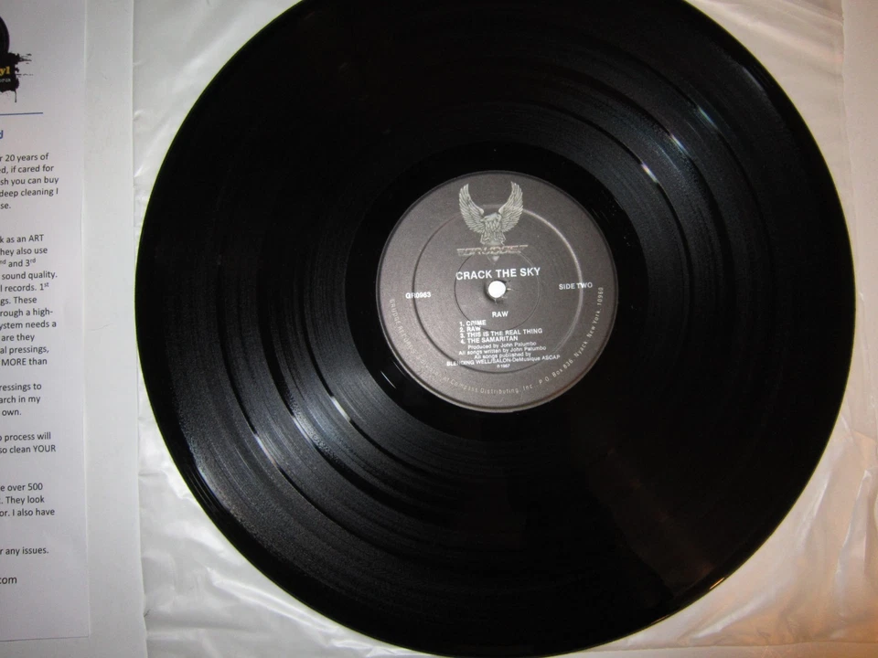 Crack the Sky Raw '87 Grudge Promo 1st Analog Mint ULTRASONIC Clean - Image 2 of 4