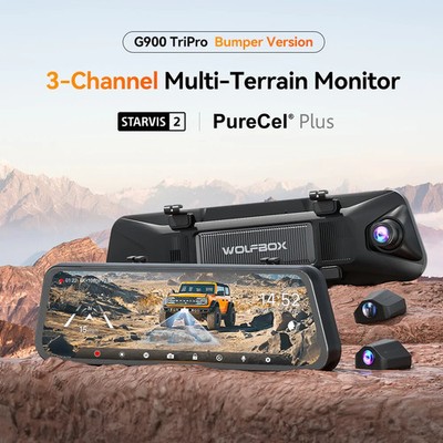 NEU - Wolfbox G900TriPro 4K 3-Kanal Spiegel Dashcam - Kabine - GPS - WLAN