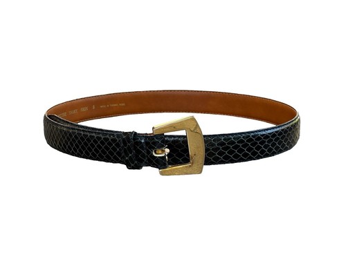 Paul Harris Genuine Snakeskin Skinny Hip Belt Slide Adjustable Silvertone Hook Snakeskin Skinny Brown Belts for Women for sale | eBay main image 4