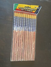 Vintage COOL SPARKLING Patriotic American Flag N.O.S. Pencil 12 Pencils