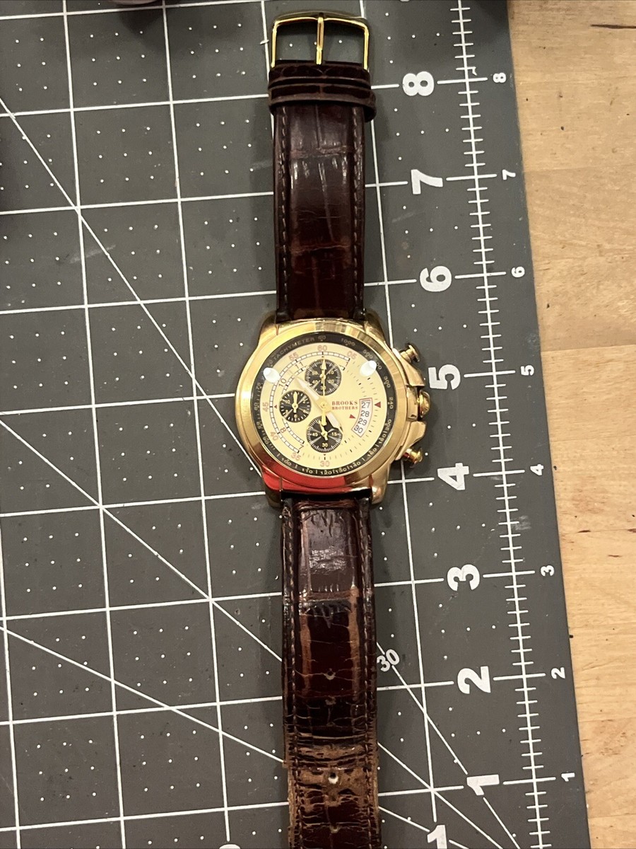 RARE Brooks Brothers Stainless Steel Watch Chronograph Runs RARE Brooks Brothers Stainless Steel Watch Chronograph Runs