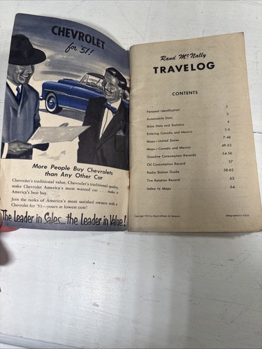 1950 Vintage See The USA in Your Chevrolet Travelog Map Car King Tyler Texas - Picture 2 of 8