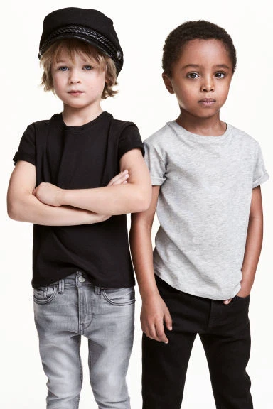 Boy s Kids Ex H M R Neck Tshirts in organic 100 cotton Plain Solid Color jersey