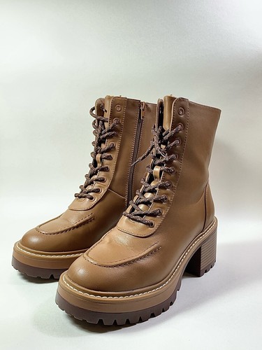Anna Field Tan Faux Leather Lace Front Side Zip Ankle Boots Size UK 6 EU 39 - Picture 6 of 20