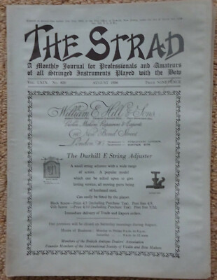 The Strad Magazine - August 1958 - Gennaro Gagliano - Violins Cellos