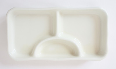 Mino ware Japanese Ceramics Three Section Plate White Ivory made in Japan