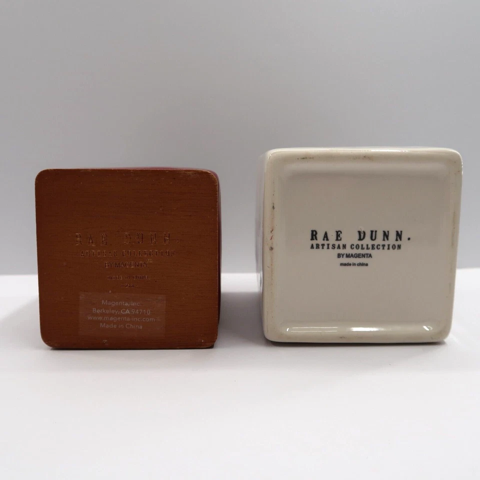 Rae Dunn Containers Things Think Burgundy White Bathroom Home Goods - Image 2 of 4