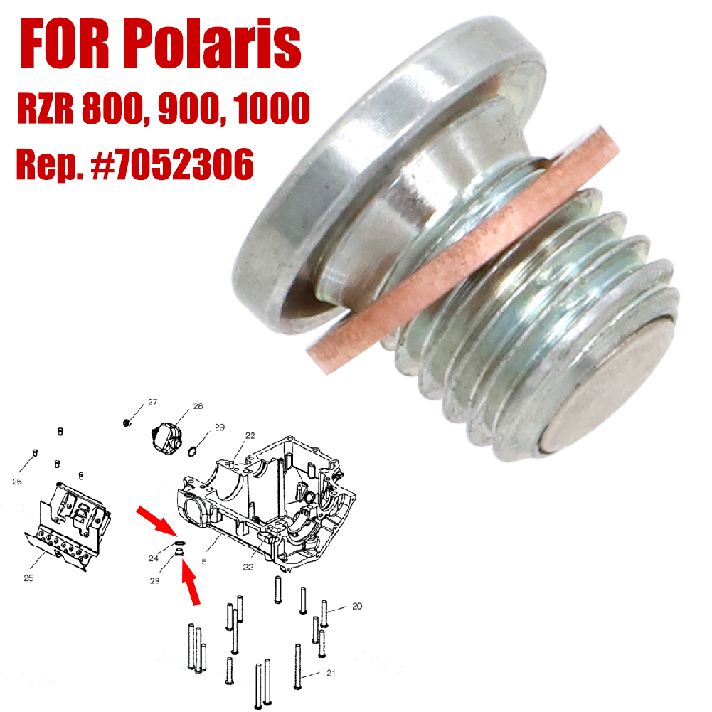 Magnetic Engine Oil Drain Plug For Polaris RZR, Ranger, Sportsman – M12x1.5, Replaces #7052306