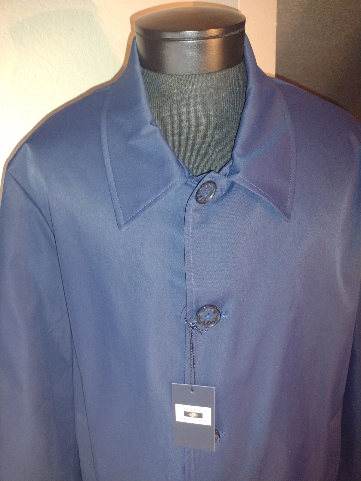 Men's Joseph Aboud Navy Rain Coat Waterproof Size XL Modern Fit Long NWT
