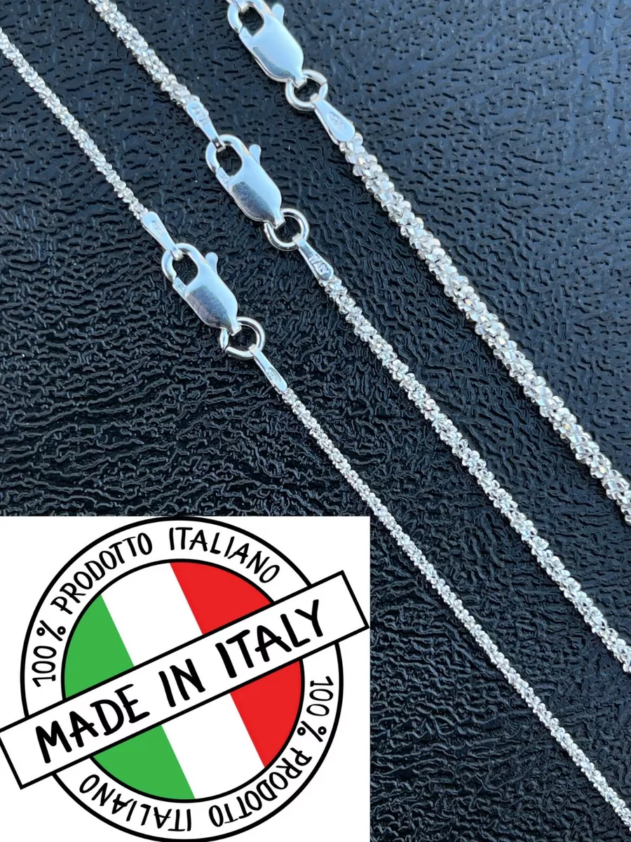 Real Solid 925 Sterling Silver Diamond Cut Sparkle Rope Chain Necklace 1mm 3mm