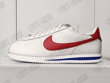 Men's Nike Cortez Leather Forrest Gump 2025 White Red Blue Nike ID Authentic