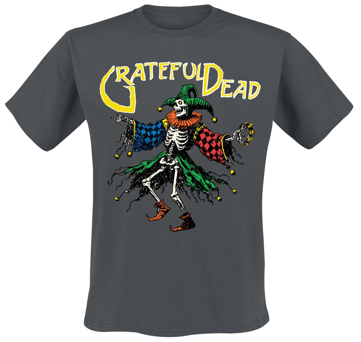 Футболка Grateful Dead Herren Skele Jester charcoal Band-Товар, Группы