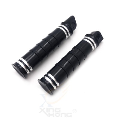 Pair Black Deeply CNC Cut Edge Footpegs For Harley Electra Glide Street Touring