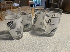 VTG Libby Silver Leaf Frosted Juice Glasses 5.25" Set Of 4 Drinking Glass Libbey — photo 1