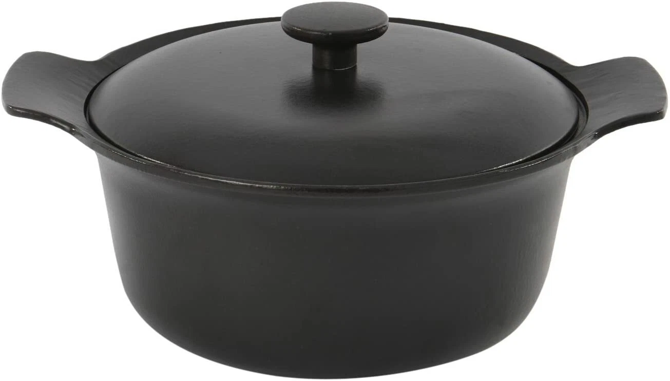BergHOFF Ron Cast Iron 4.4 Quart Covered Stockpot, Black * NEW *