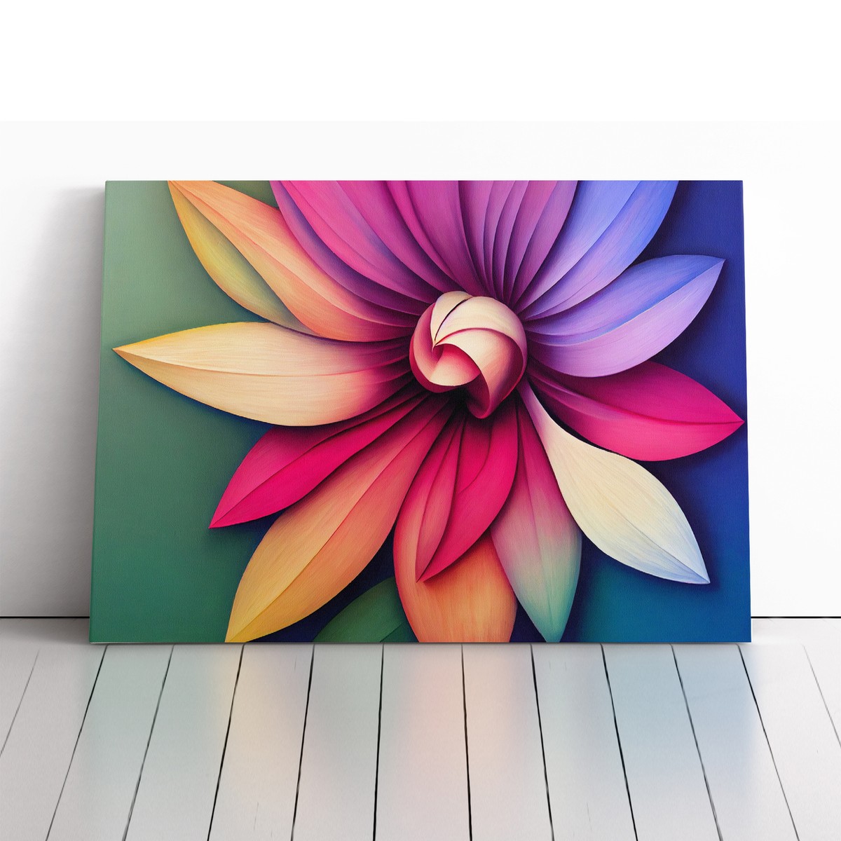 Vibrant Modern Flower Art Abstract Canvas Wall Art Print Framed
