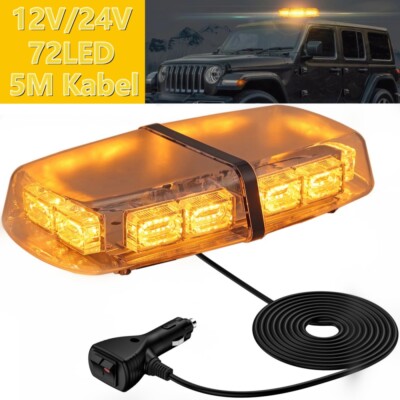 72LED Rundumleuchte Magnet Strobe Licht Warnleuchte Notfall Lampe Auto 12V/24V