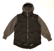 J. Whistler Boys Hooded Puffer Black Grey Jacket size 6