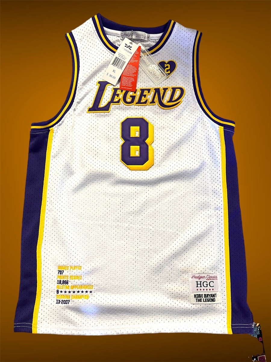 Kobe Bryant Headgear Classic Legends White Purple Legend Mamba Jersey  Size XL