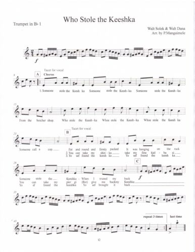 Who Stole the Keeshka? German Band/Brass Quintet/Oktoberfest Band Sheet Music - Picture 1 of 1