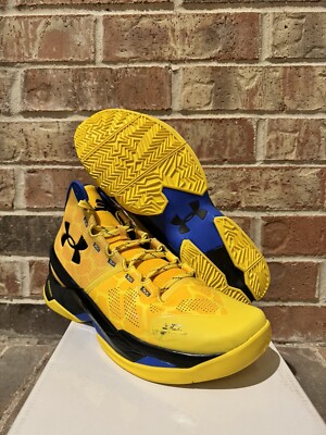 Under Armour 11.5 Steph Curry 2 Bang Bang Retro Yellow Blue