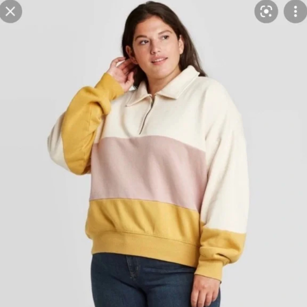 Universal Thread Colorblock Quarter Zip Sweatshir… - image 1