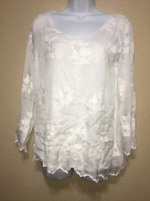 Elena Baldi Top Silk BLEND IVORY Blouse Size S/P NEW