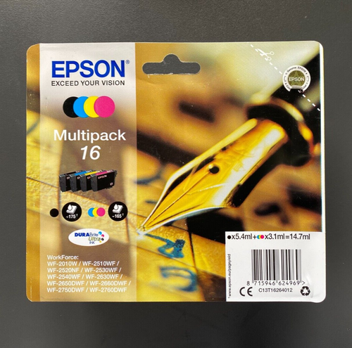 Genuine Epson Ink Multipack - 16 CMYK / WF–2010W 2015WF 2520NF (INC VAT) - 第 1/2 張圖片