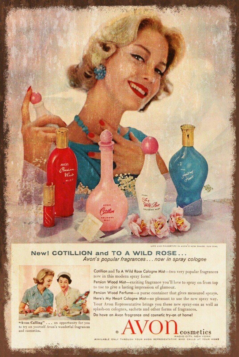 Avon Lady Perfume Scent Cosmetics Advert Vintage Look Retro Style