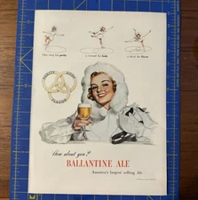 1948 Vintage  Color Print Ad Ballentine’s Ale