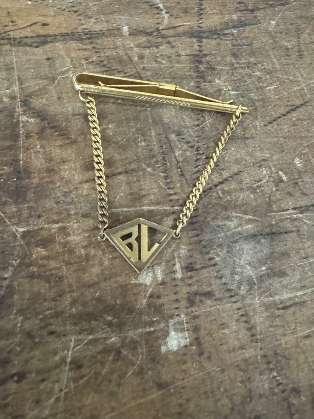 BL Monogram Initial Letter Cable Link Chain Vinta… - image 1