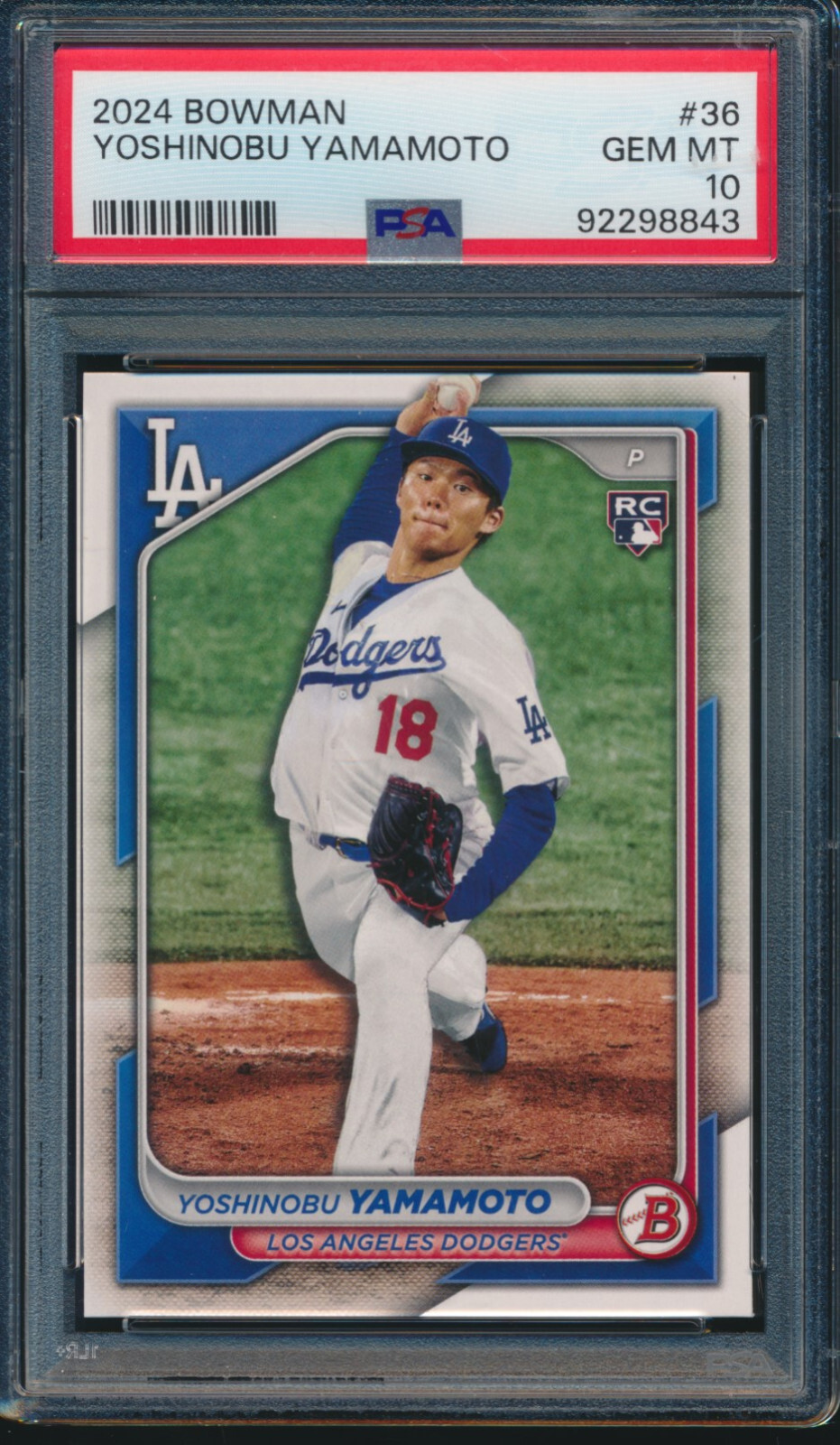 Yoshinobu Yamamoto #36 Baseball Cards 2024 Bowman trading card — raw and PSA graded price guide