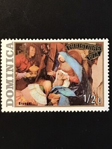 1973 1/2c Dominica Postage Stamp Christmas Stamp Bruegel