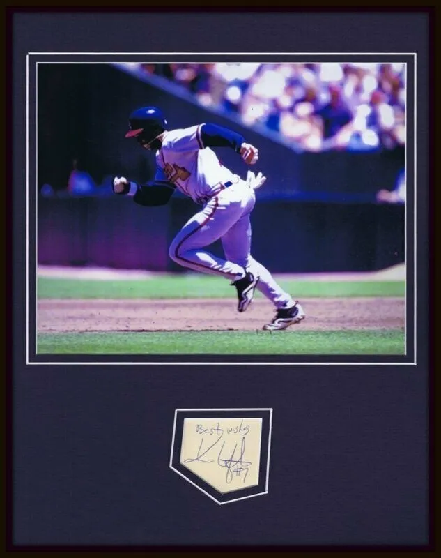 Kenny Lofton Signed Framed 11x14 Photo Display Braves Indians Cubs