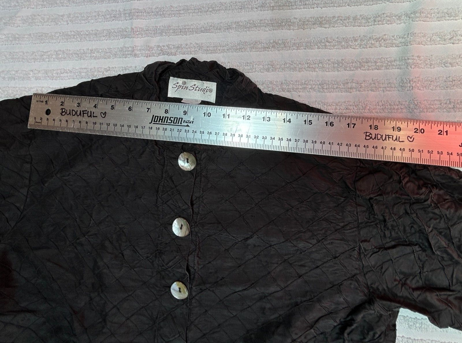 Spin Studio Womens Medium Button-Front Ruffle Col… - image 9