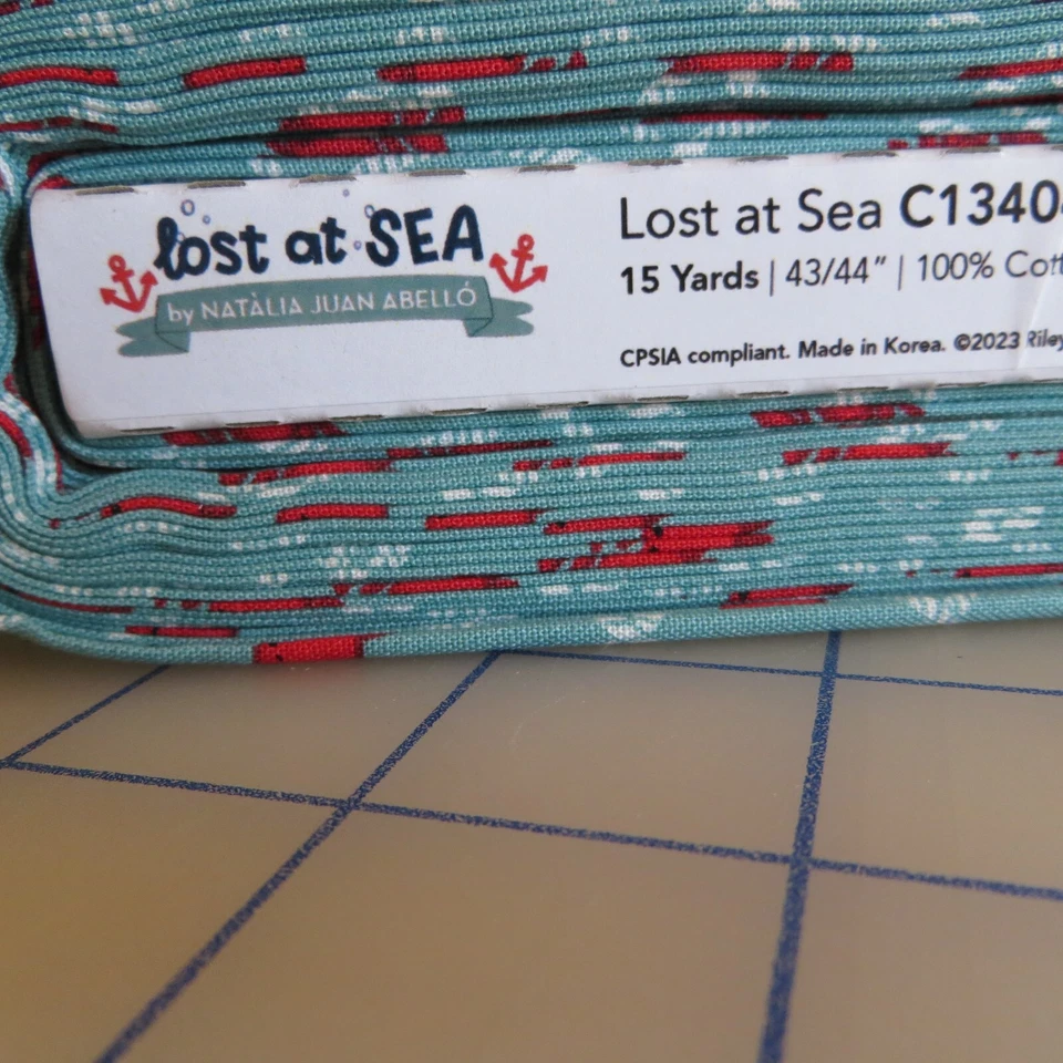 20" Long,  Happy Crabs On Seafoam -Riley Blake $3.99 Ships ANY Amount Of Fabric - Image 3 of 4