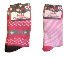 Womens Girls Funky NOVELTY CREW SOCKS Cute Hot Pink Zebra Stripe Hearts-CHOOSE 1