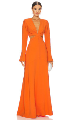 A.L.C. Issa Cut Out Dress in Vivid Orange Size 4