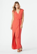 Just Fab Maxi Dress with Back Strapping Coral Size M LF7 KK 05
