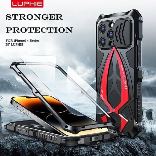 Nueva funda blindada de metal resistente a prueba de golpes para iPhone 13 14 15 Pro Max cubierta - Imagen 3 de 26