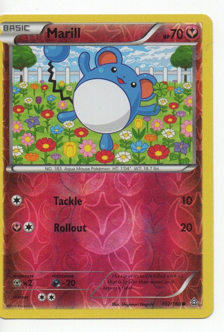 Marill 102/160 Reverse Holo- Primal Clash Pokemon