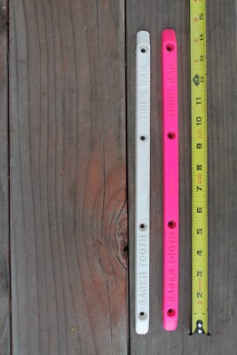 Saber Tooth Tiger Vintage Skateboard Deck Rails Board Slides Pink White Set of 2