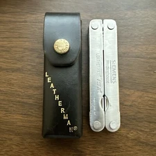 2002 “Siemens” Leatherman PST II Leather Sheath, Scissors, fish hook file, combo