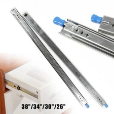 18"-40" Heavy Duty Drawer Slides W/Lock 1Pair Ball Bearing Full Extension rubber