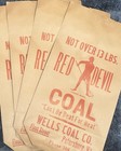 VINTAGE ADVERTISING BAG Red Devil Coal Wells Co fun graphics Unused Paper Sack  — photo 5