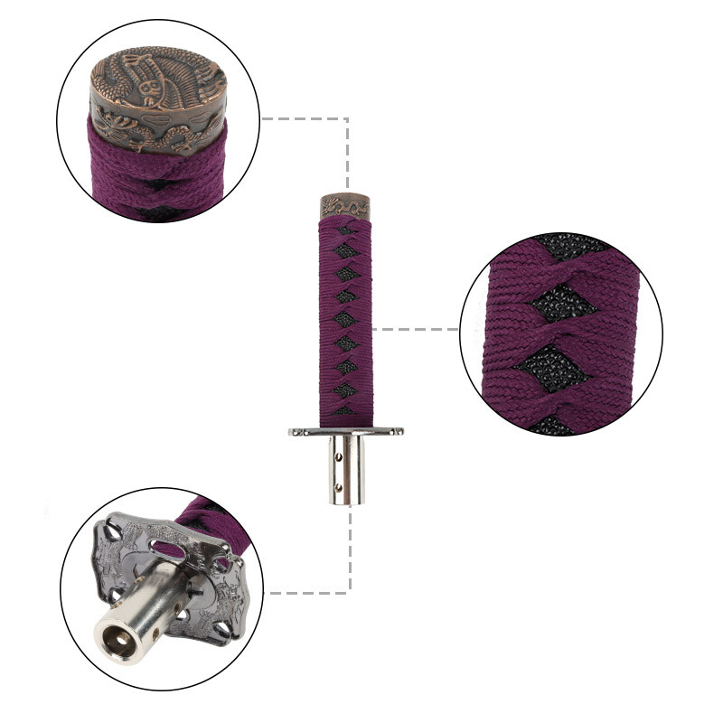 Samurai Sword JDM Purple Shift Knob Shifter Alloy Katana Adapter