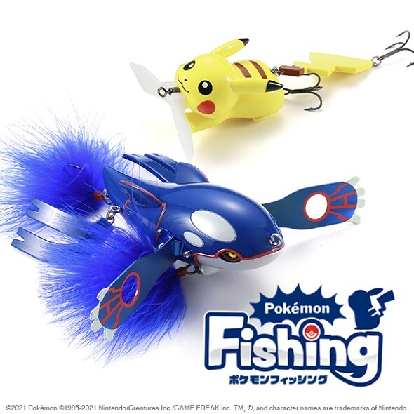 DUO Pokemon Fishing ステッカー付き DUO Pokemon Fishing Lure Kyogre Psyduck Pikachu Sharp